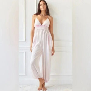 Urban Outfitters Light Pink Spaghetti-Strap Jumpsuit